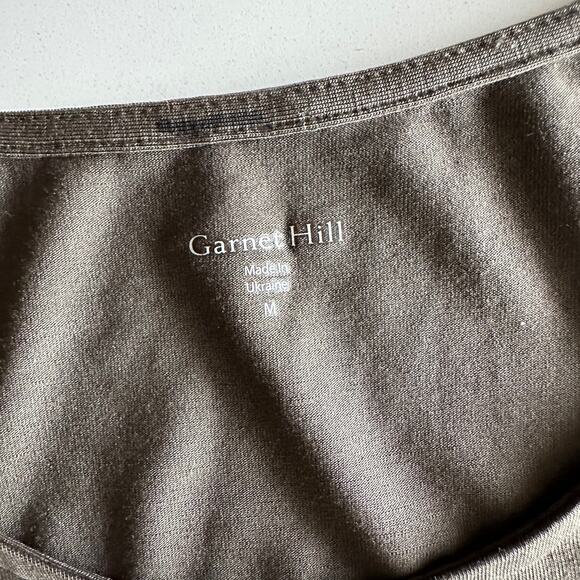 Garnet Hill Tencel Blend Draped Tie Front Short Sleeve Maxi Grey Brown Dress M - Picture 5 of 10